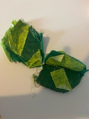 Green Star Patchwork Fabric Earrings